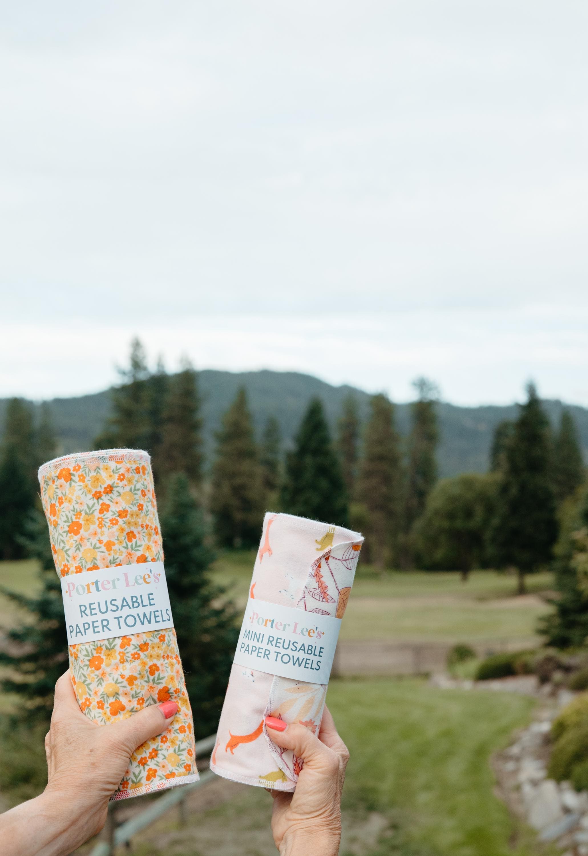 Reusable Paper Towels--Meadow Moments Pink