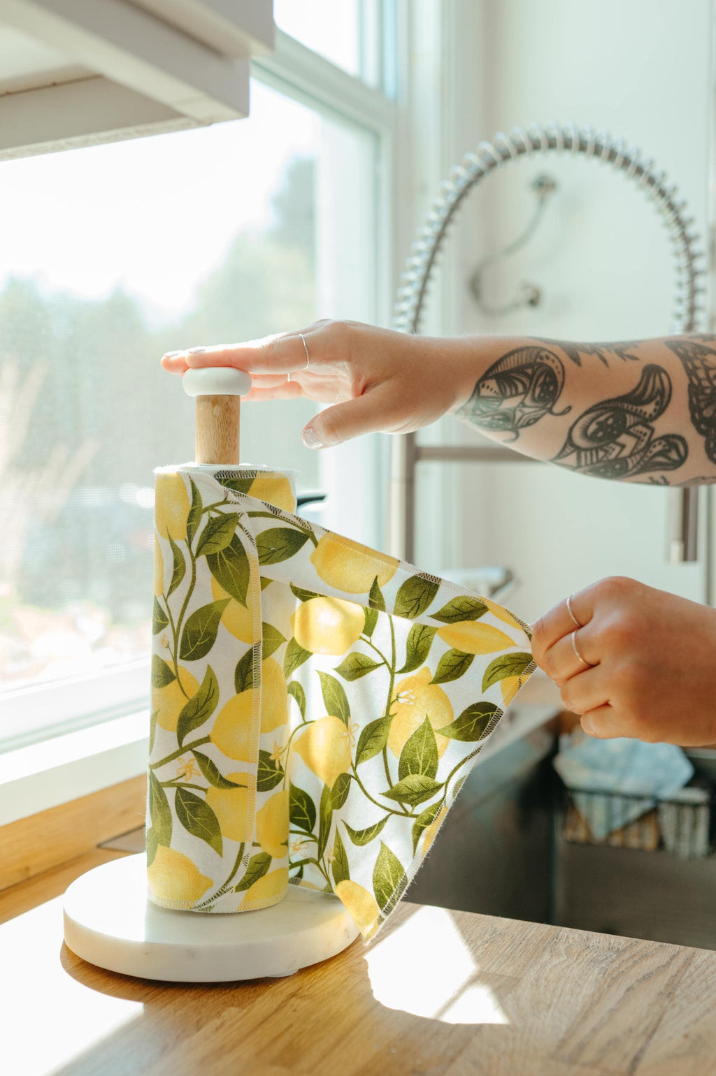 Reusable Paper Towels--Minty Florals