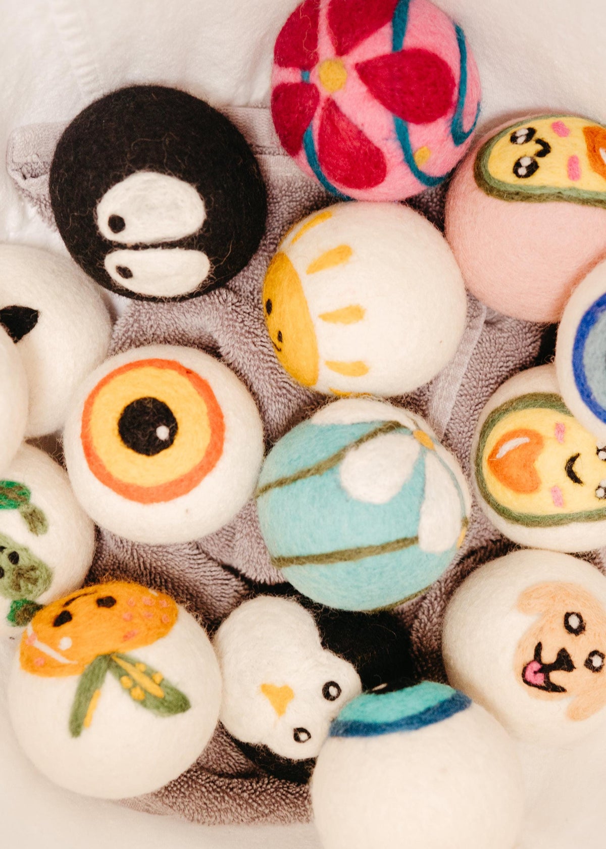 Organic Wool Dryer Balls--Florals