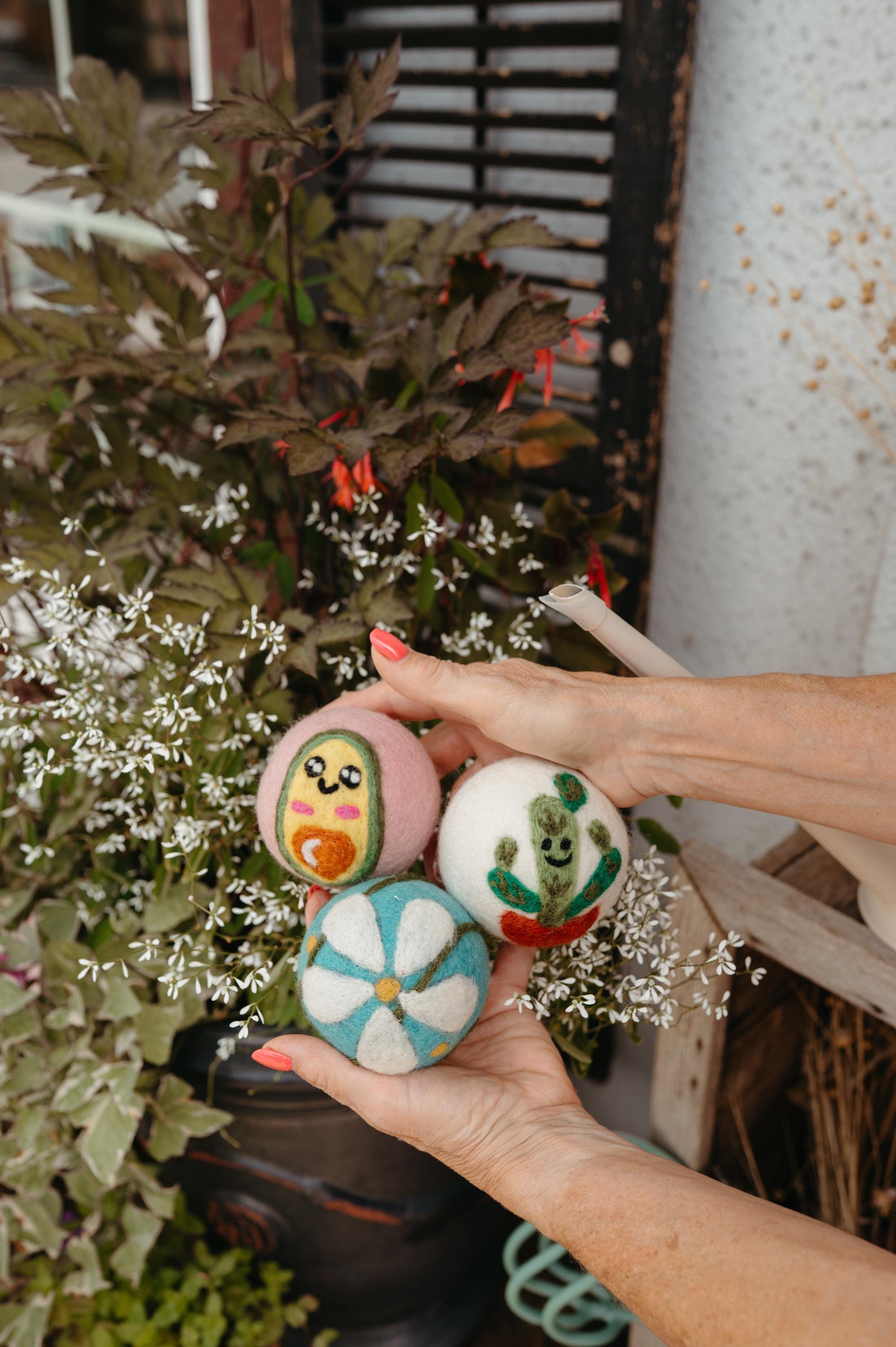 Organic Wool Dryer Balls--Cutie Cherries